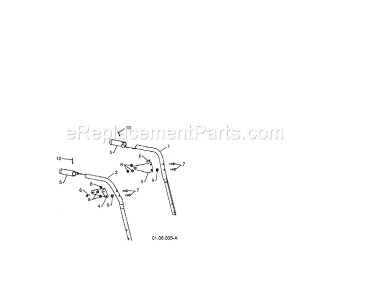 Handles Diagram and Parts List for 917254881  Craftsman Snow Blower