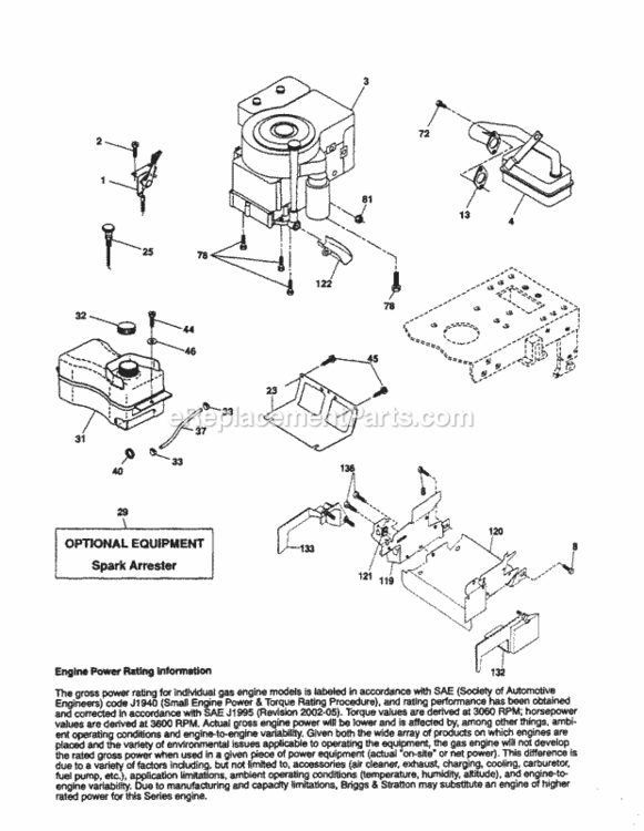 Page D Diagram and Parts List for 917254890  Craftsman Lawn Tractor