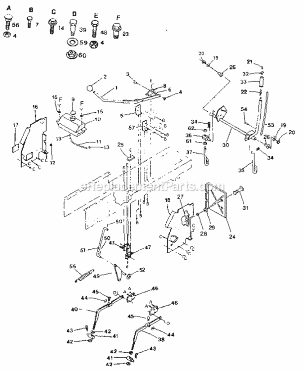Page E Diagram and Parts List for 917254920  Craftsman Lawn Tractor