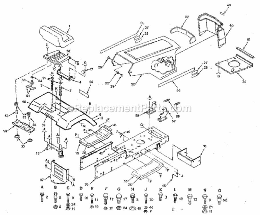 Page B Diagram and Parts List for 917254930  Craftsman Lawn Tractor