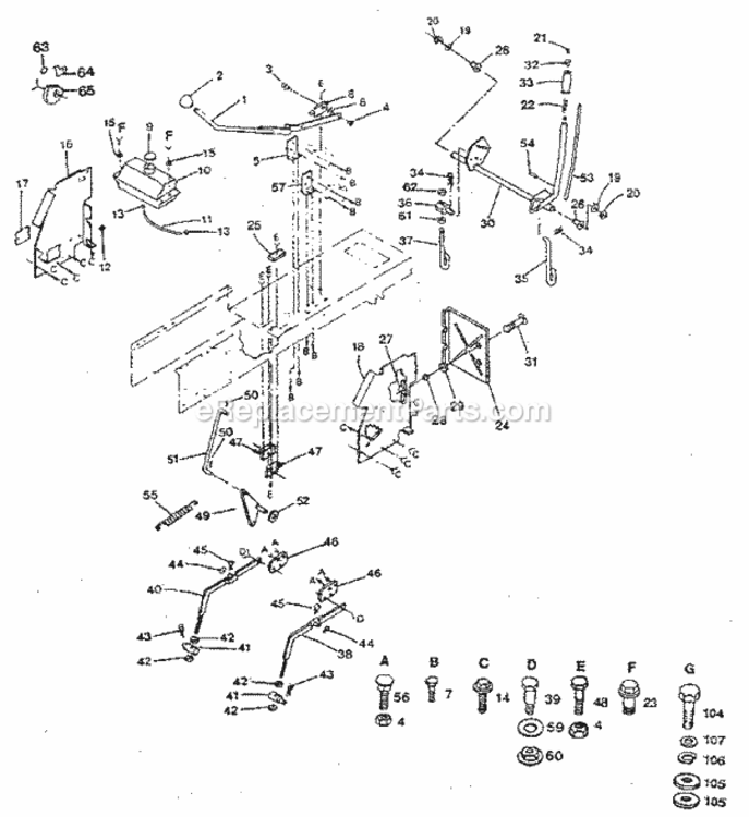 Page E Diagram and Parts List for 917254930  Craftsman Lawn Tractor
