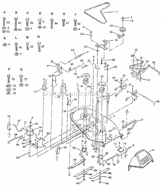 Page F Diagram and Parts List for 917254940  Craftsman Lawn Tractor