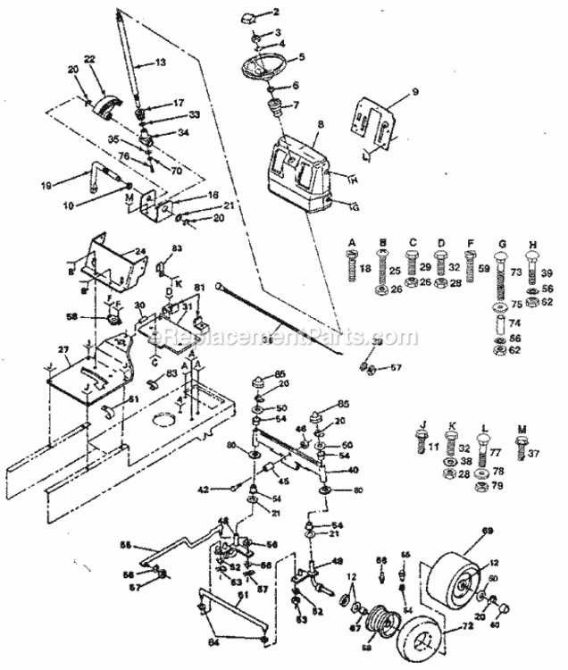 Page D Diagram and Parts List for 917254941  Craftsman Lawn Tractor