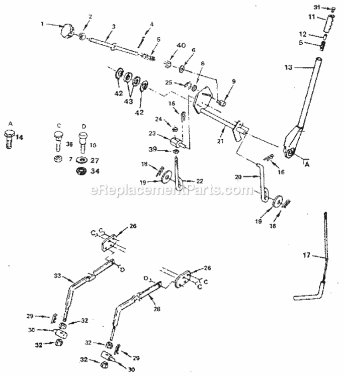 Page E Diagram and Parts List for 917254950  Craftsman Lawn Tractor