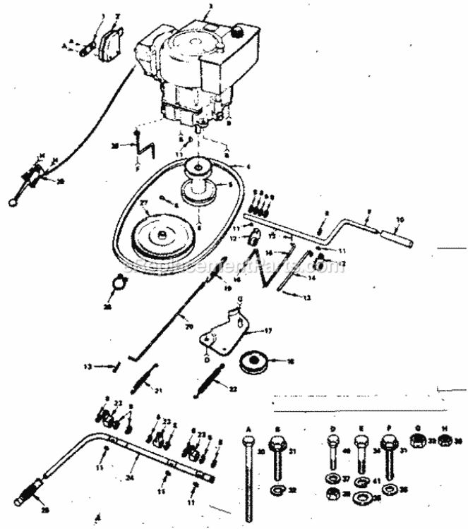 Page D Diagram and Parts List for 917255120  Craftsman Lawn Tractor