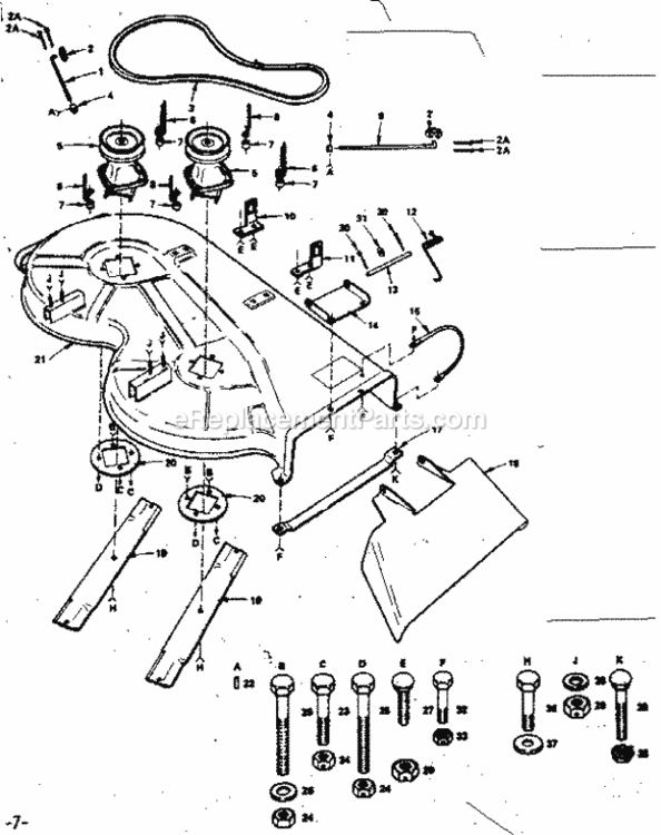 Page G Diagram and Parts List for 917255120  Craftsman Lawn Tractor