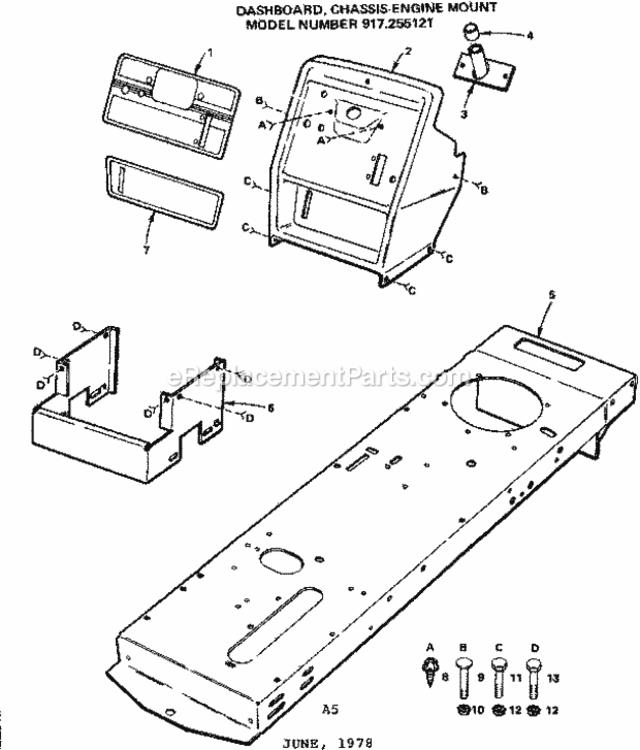 Page A Diagram and Parts List for 917255121  Craftsman Lawn Tractor