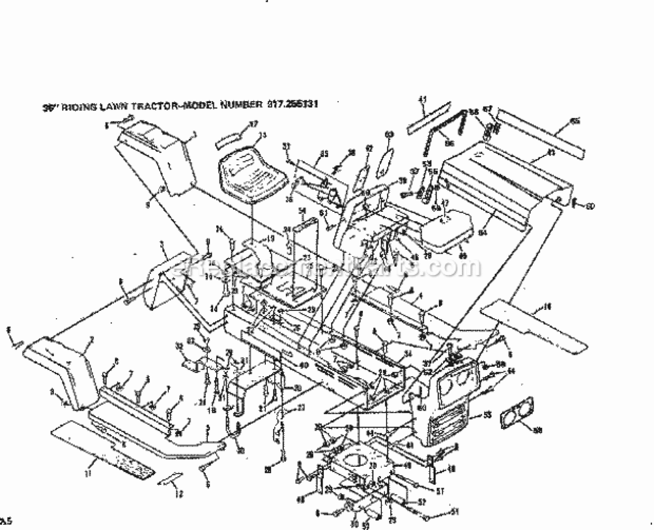 Page A Diagram and Parts List for 917255131  Craftsman Lawn Tractor