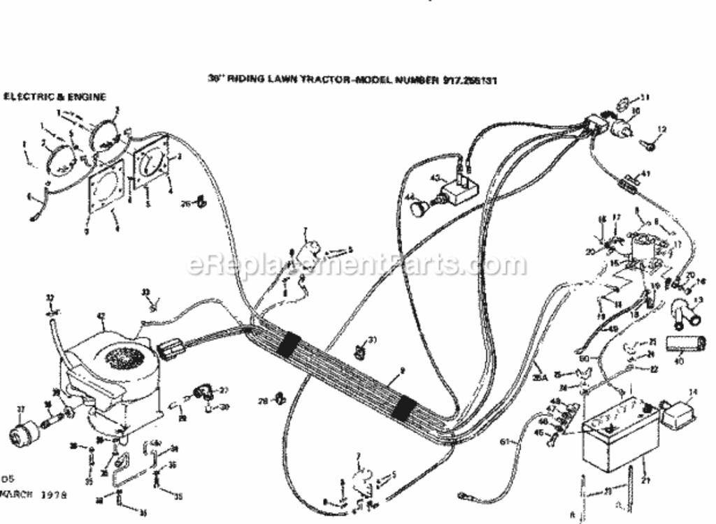 Page D Diagram and Parts List for 917255131  Craftsman Lawn Tractor