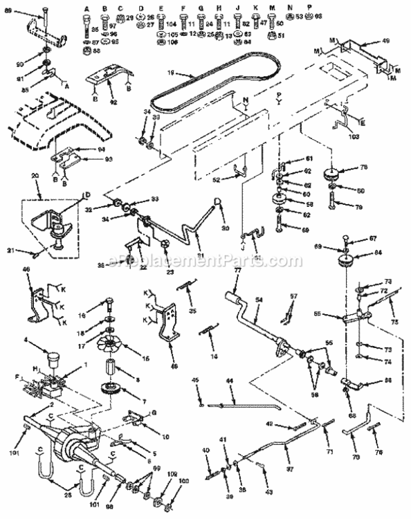 Page D Diagram and Parts List for 917255251  Craftsman Lawn Tractor