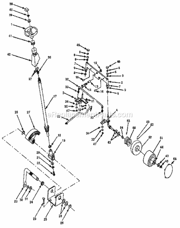 Page E Diagram and Parts List for 917255251  Craftsman Lawn Tractor