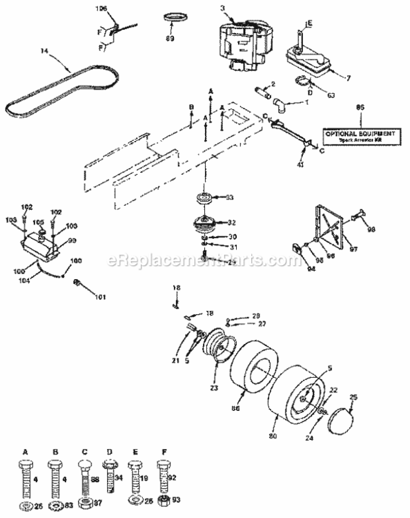 Page F Diagram and Parts List for 917255251  Craftsman Lawn Tractor