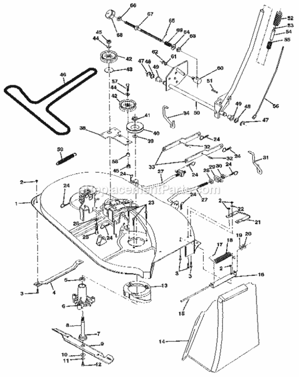 Page G Diagram and Parts List for 917255251  Craftsman Lawn Tractor