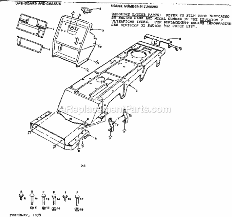 Page A Diagram and Parts List for 917255260  Craftsman Lawn Tractor