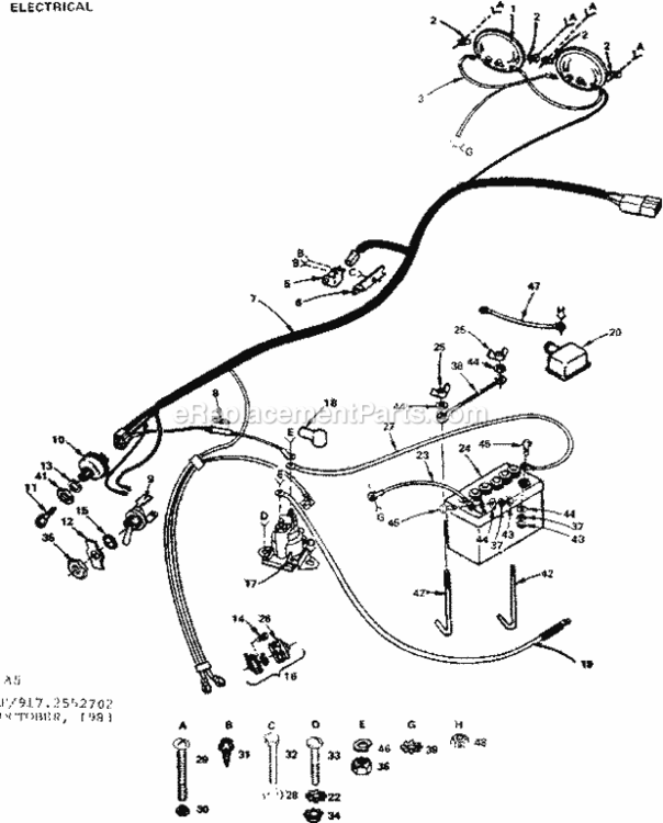 Page A Diagram and Parts List for 9172552702  Craftsman Lawn Tractor