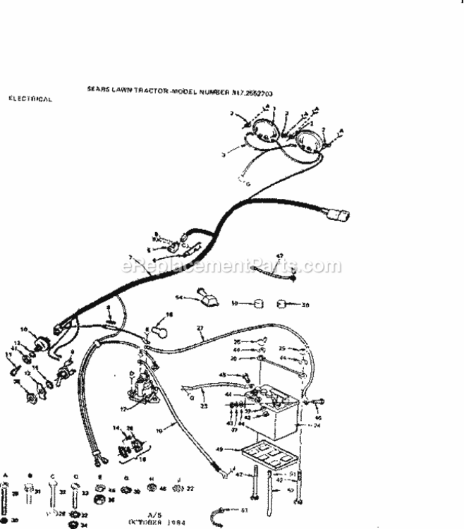 Page A Diagram and Parts List for 9172552703  Craftsman Lawn Tractor