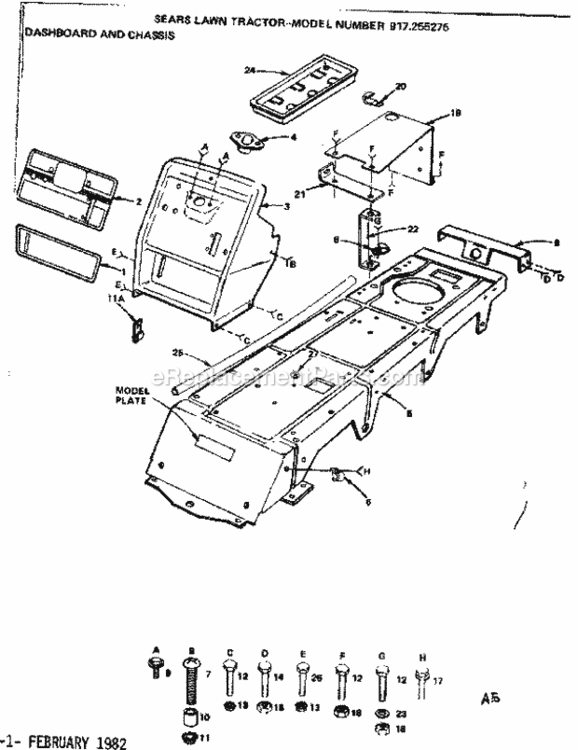 Page A Diagram and Parts List for 917255275  Craftsman Lawn Tractor