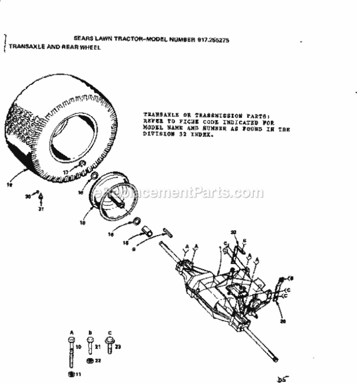 Page D Diagram and Parts List for 917255275  Craftsman Lawn Tractor