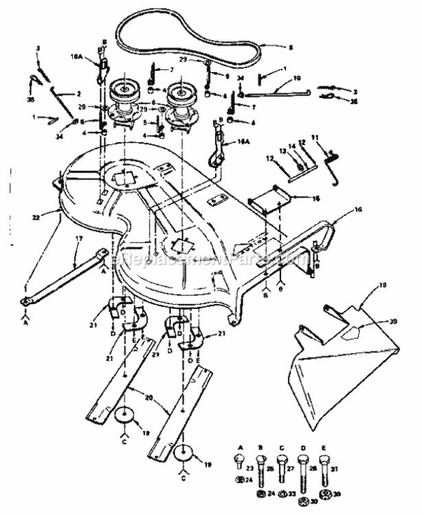 Page H Diagram and Parts List for 917255276  Craftsman Lawn Tractor