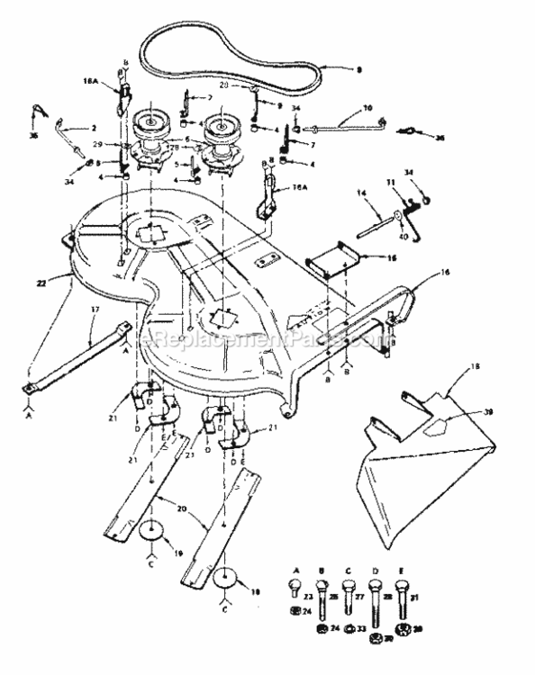Page H Diagram and Parts List for 917255279  Craftsman Lawn Tractor