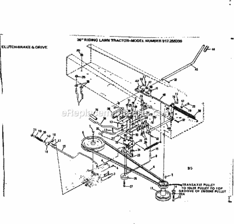 Page B Diagram and Parts List for 917255330  Craftsman Lawn Tractor