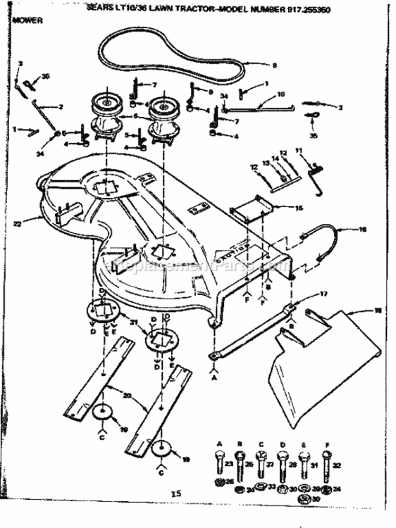 Page I Diagram and Parts List for 917255350  Craftsman Lawn Tractor