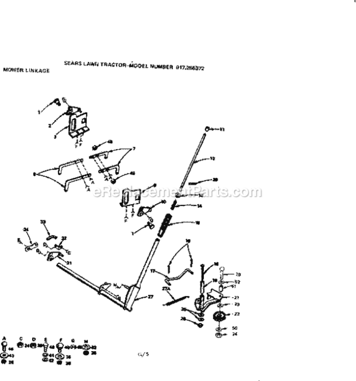 Page G Diagram and Parts List for 917255372  Craftsman Lawn Tractor