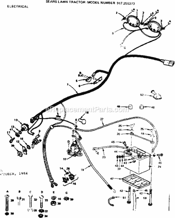 Page A Diagram and Parts List for 917255373  Craftsman Lawn Tractor