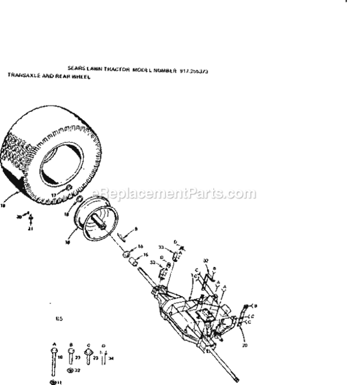Page E Diagram and Parts List for 917255373  Craftsman Lawn Tractor