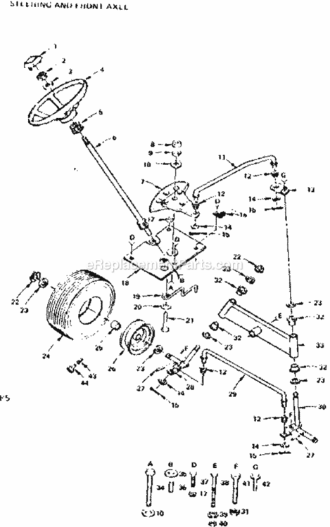 Page F Diagram and Parts List for 917255373  Craftsman Lawn Tractor