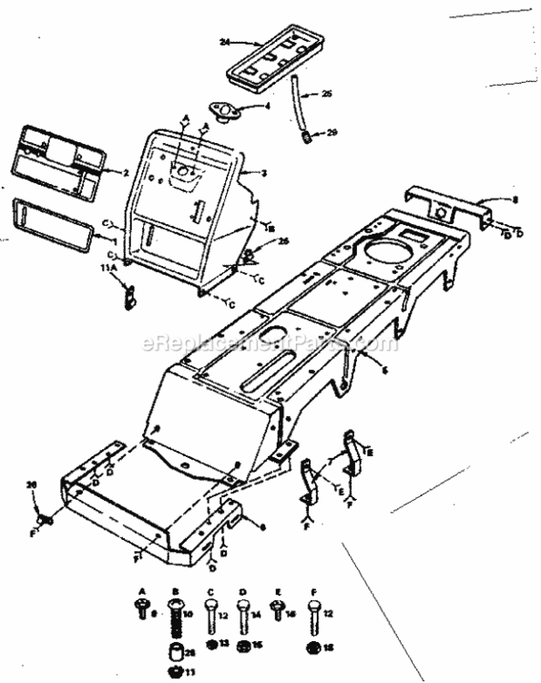 Page B Diagram and Parts List for 917255415  Craftsman Lawn Tractor