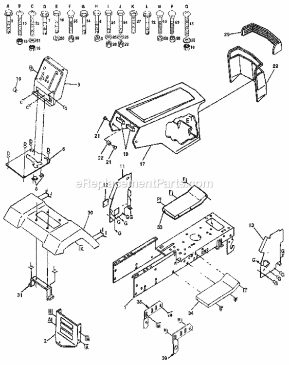 Page B Diagram and Parts List for 917255420  Craftsman Lawn Tractor