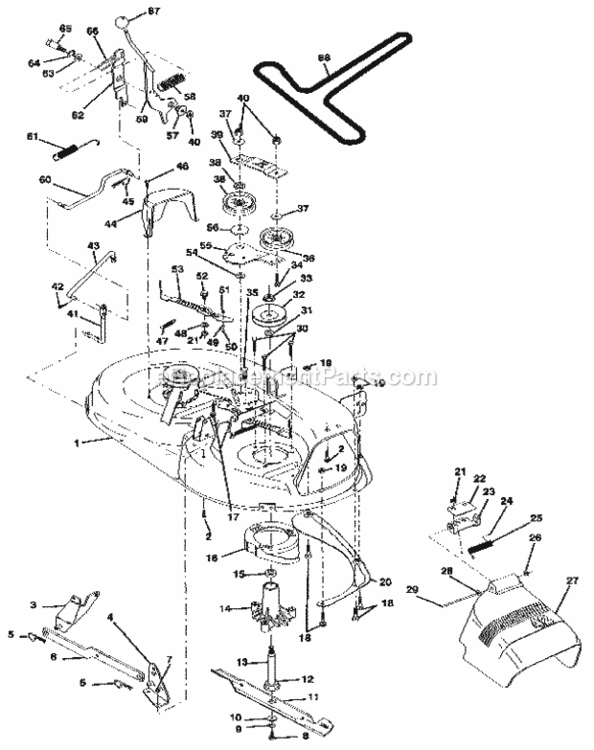 Page J Diagram and Parts List for 917255430  Craftsman Lawn Tractor