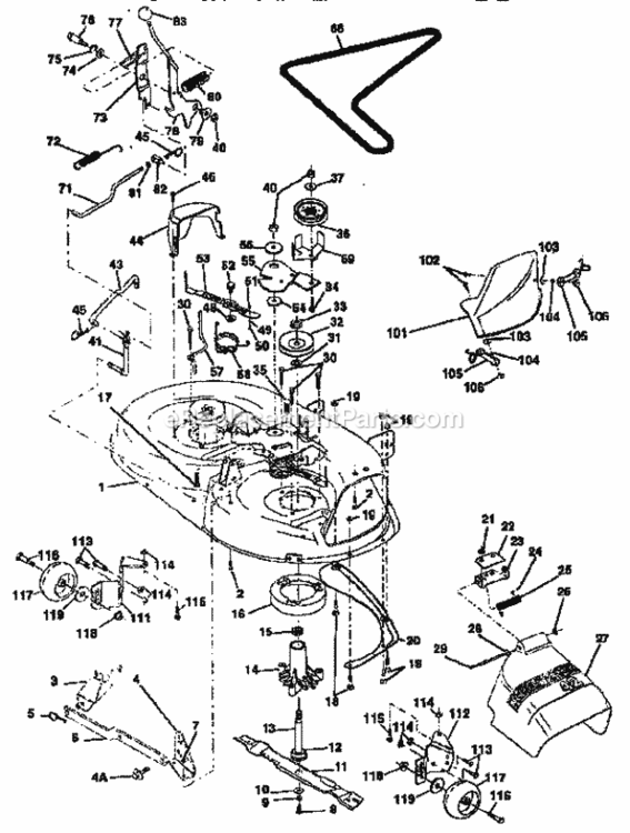 Page J Diagram and Parts List for 917255441  Craftsman Lawn Tractor