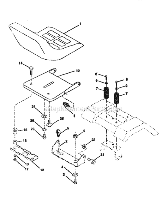 Page E Diagram and Parts List for 917255441  Craftsman Lawn Tractor
