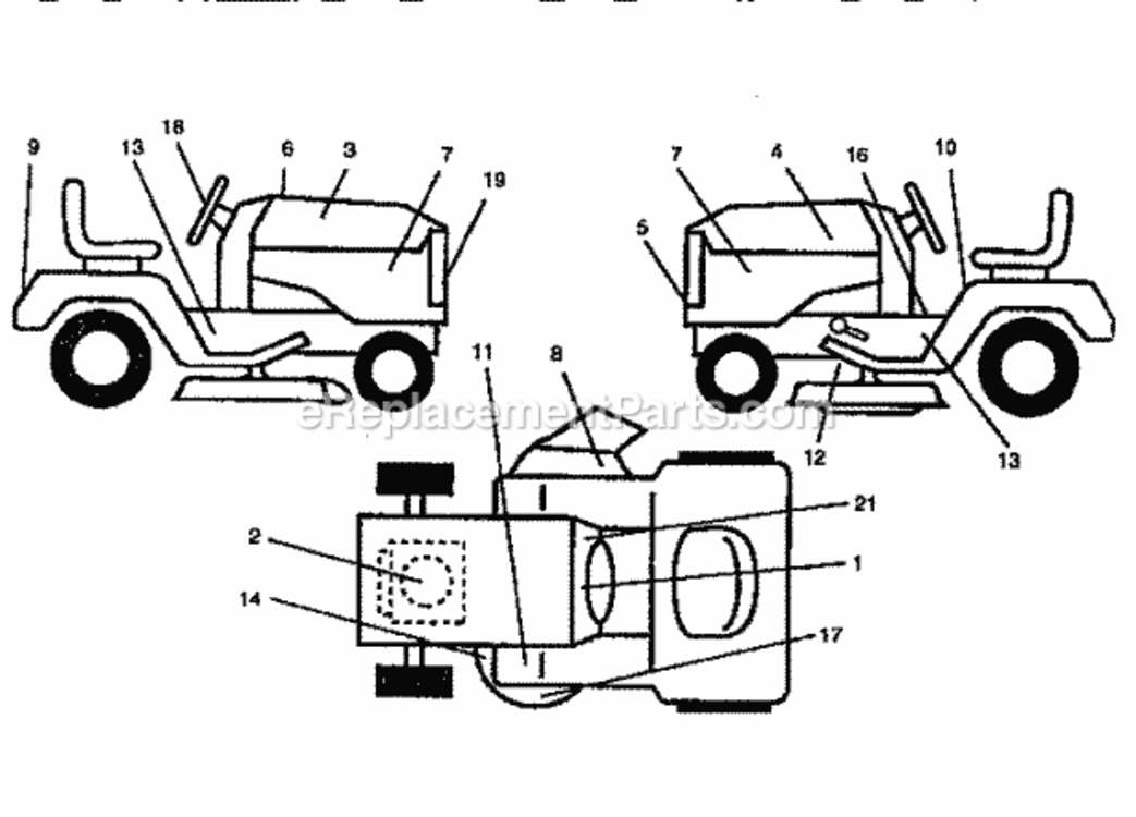 Page F Diagram and Parts List for 917255441  Craftsman Lawn Tractor