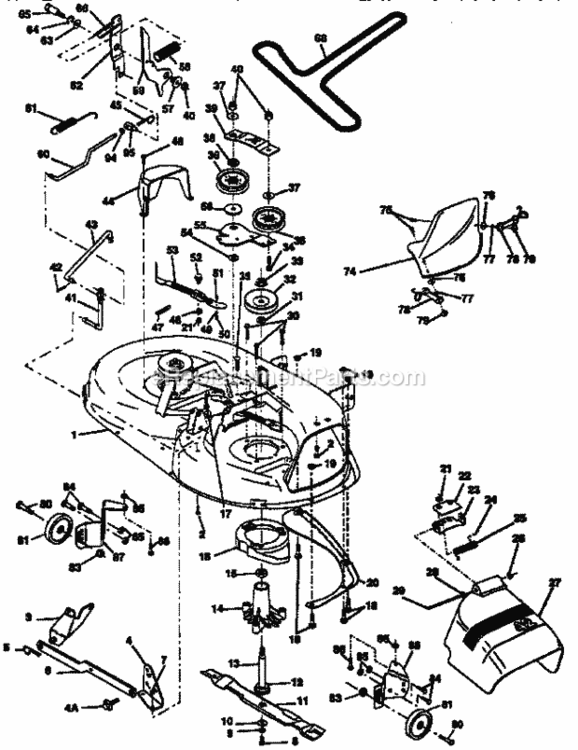 Page J Diagram and Parts List for 917255451  Craftsman Lawn Tractor