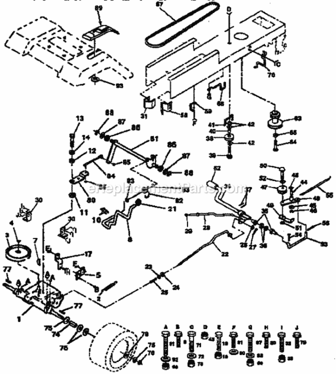 Page C Diagram and Parts List for 917255451  Craftsman Lawn Tractor