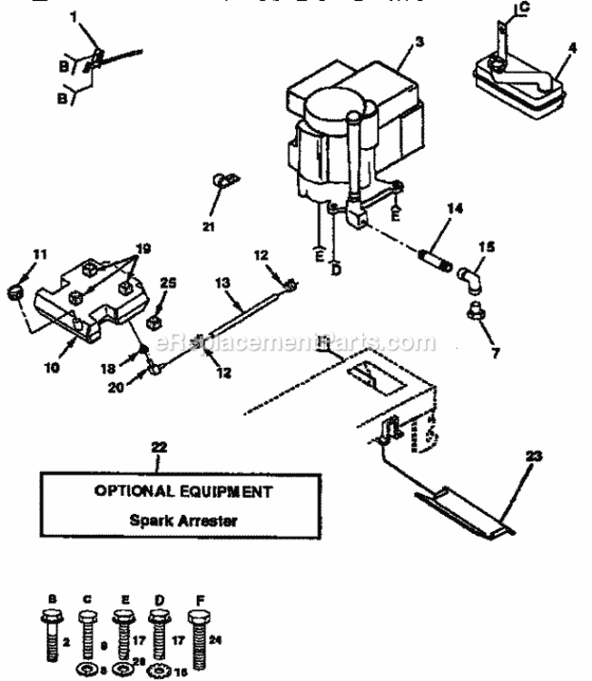 Page E Diagram and Parts List for 917255451  Craftsman Lawn Tractor