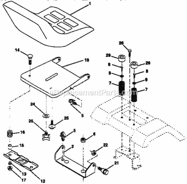Page F Diagram and Parts List for 917255451  Craftsman Lawn Tractor