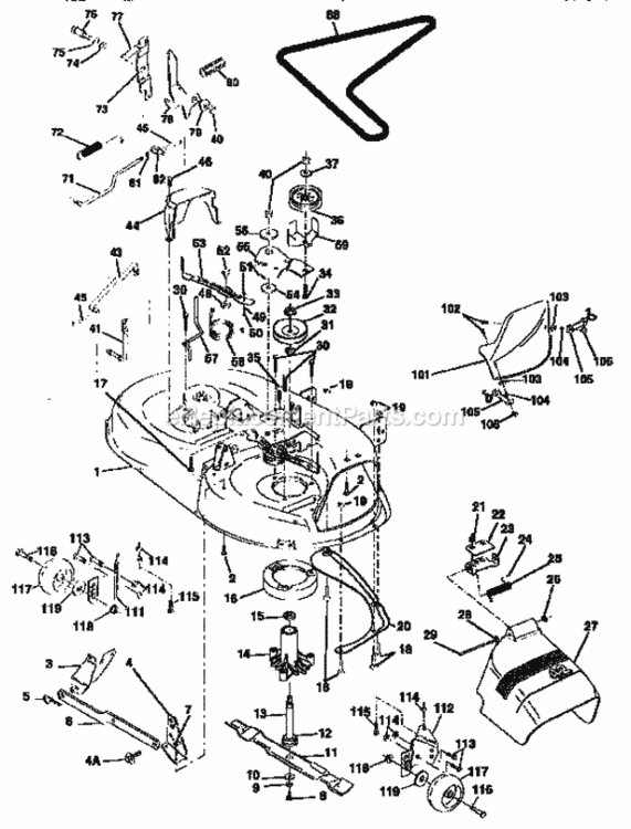 Page J Diagram and Parts List for 917255452  Craftsman Lawn Tractor