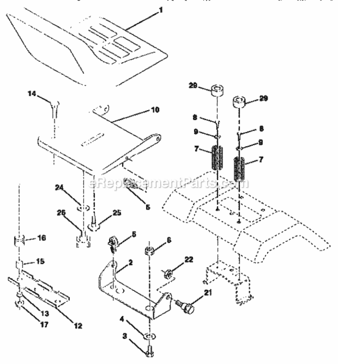 Page F Diagram and Parts List for 917255461  Craftsman Lawn Tractor