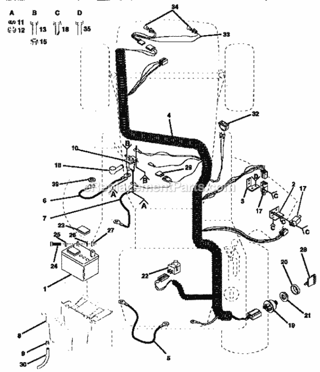 Page A Diagram and Parts List for 917255462  Craftsman Lawn Tractor