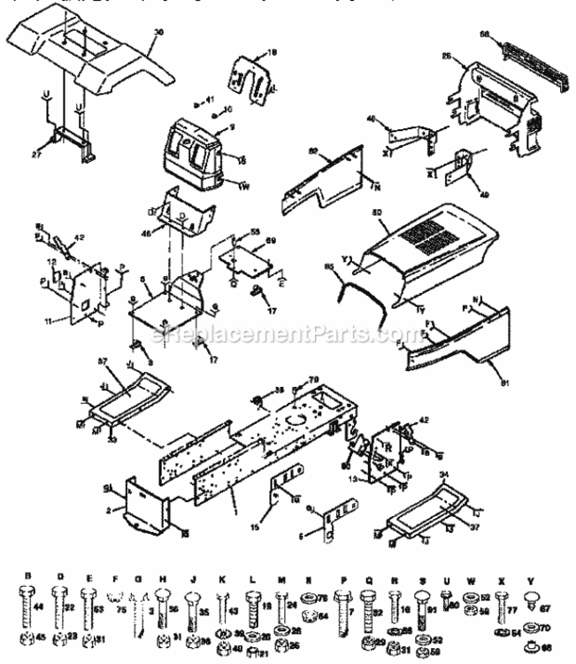 Page B Diagram and Parts List for 917255462  Craftsman Lawn Tractor