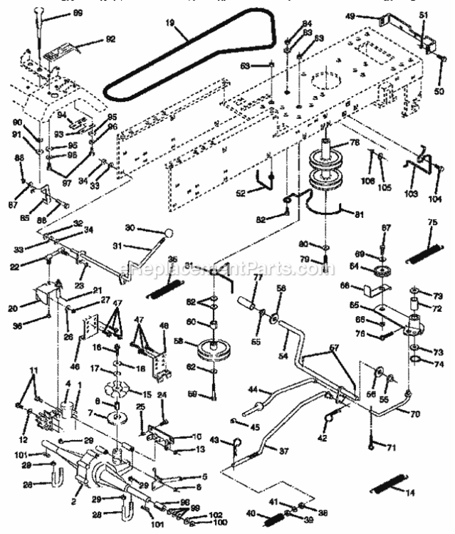 Page C Diagram and Parts List for 917255462  Craftsman Lawn Tractor