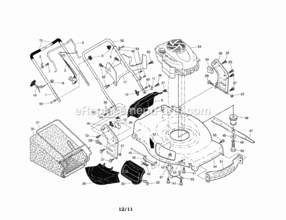 Page A Diagram and Parts List for 917255502  Craftsman Lawn Mower