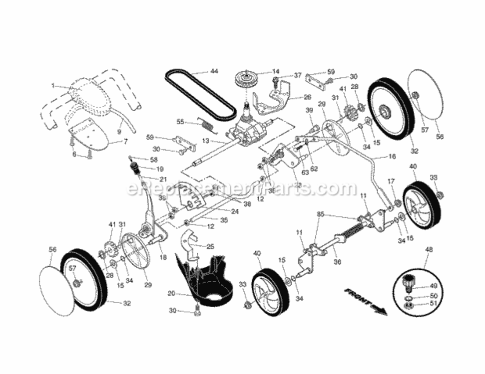 Page B Diagram and Parts List for 917255502  Craftsman Lawn Mower