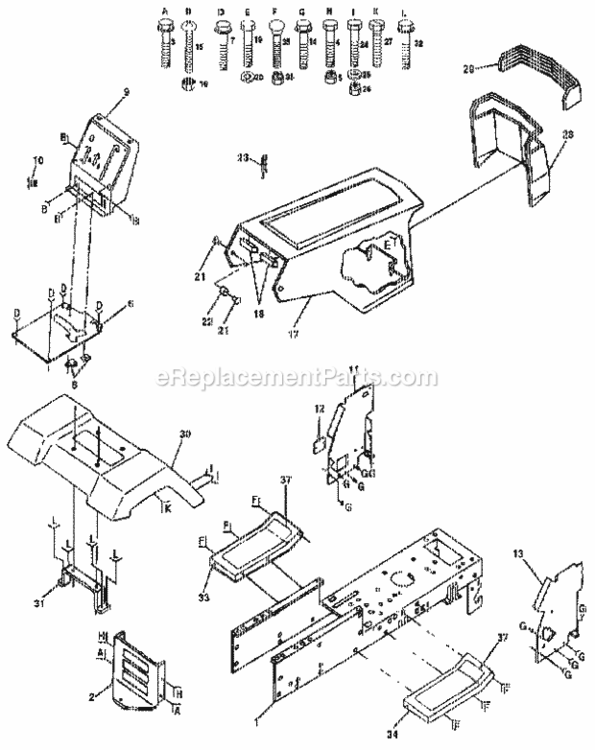 Page B Diagram and Parts List for 917255522  Craftsman Lawn Tractor