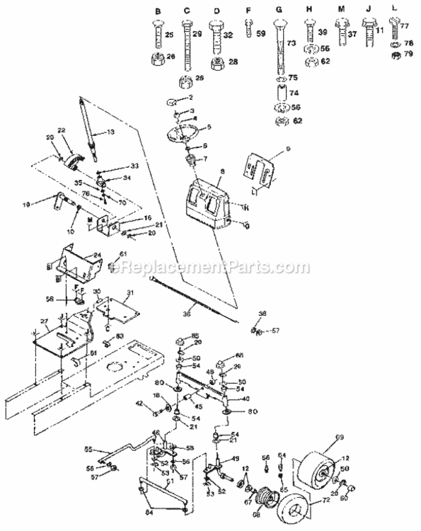 Page D Diagram and Parts List for 917255541  Craftsman Lawn Tractor