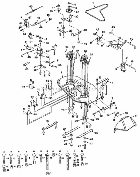 Page F Diagram and Parts List for 917255541  Craftsman Lawn Tractor